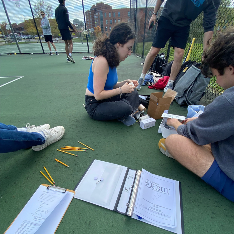 Athletic immersion testing with a tennis player